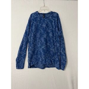 Lululemon City Sweat Blue Camo Crewneck Side Zip Pullover Sweatshirt Active
